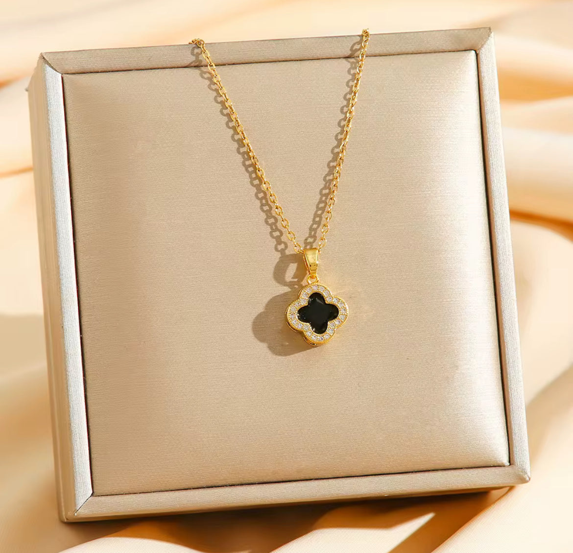 Black clover necklace