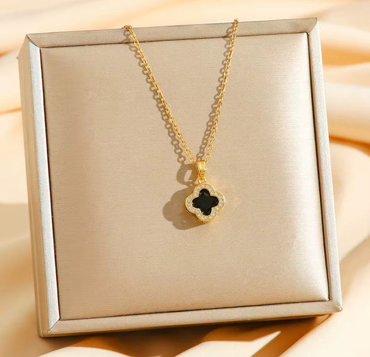 Black clover necklace